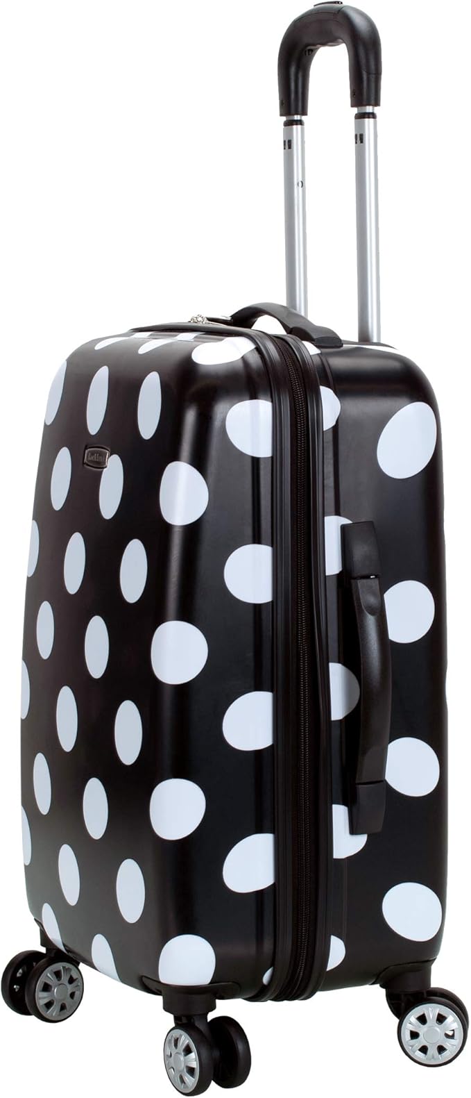 Rockland Laguna Beach Hardside Spinner Wheel Luggage, Black Dot, 3-Piece Set (22/24/28)