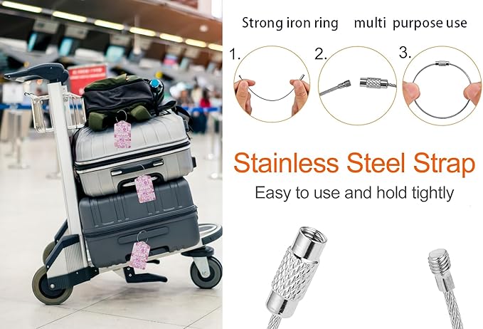 2 Pack Luggage Tags for suitcases God Jesus Christ Love TSA Approved Label Luggage Tag Baggage Tag Leather Stainless Steel Loop Label Tag for Men Women Travel Bag Suitcase