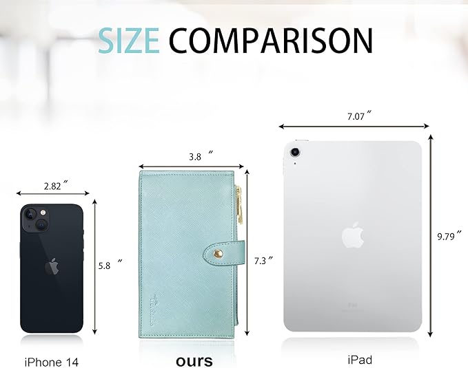 Travelambo RFID Wallet Women Large Size Bifold Multi Card Wallet Case with Zipper Pocke Credit Card Holder for Women