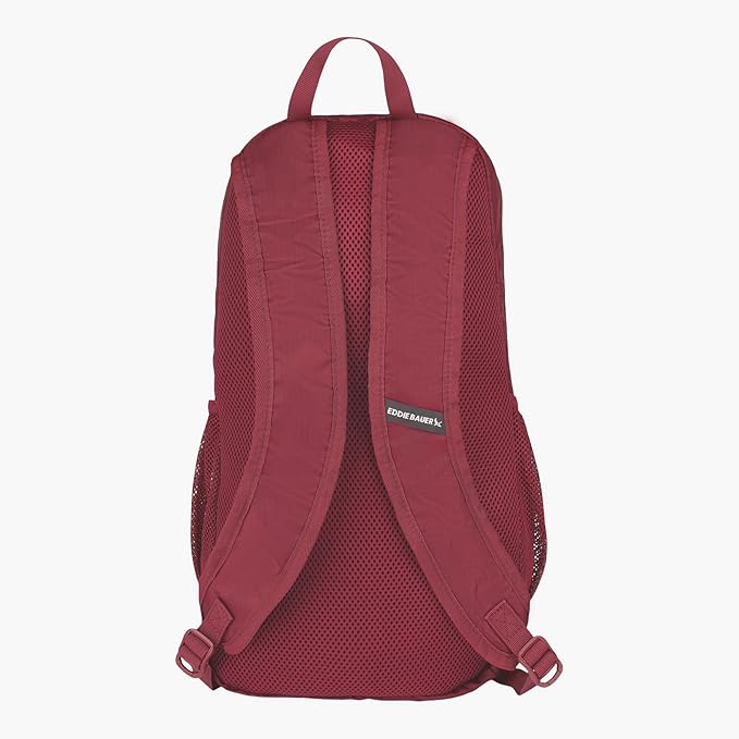 Eddie Bauer Stowaway Packable Backpack | Travel | Outdoor | Lightweight | Foldable | Durable | Ripstop Polyester | 20L - Black Cherry
