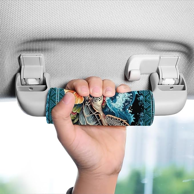 BIGCARJOB Blue Sea Turtle Luggage Handle Wrap for Suitcase,2 Pcs Personalized Door Handle Protector Covers Luggage Handle Wraps Protection Cover for Women