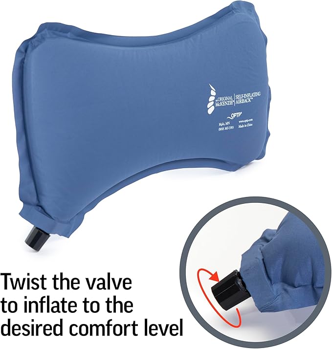 OPTP The Original McKenzie Self-Inflating AirBack Travel Lumbar Support Pillow