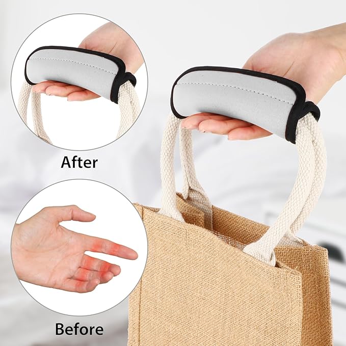 2 Pack Luggage Handle Wraps for Suitcase Bright Color Luggage Handle Covers Suitcase Tags identifiers Travel Accessories for Airplane/Flying (White)