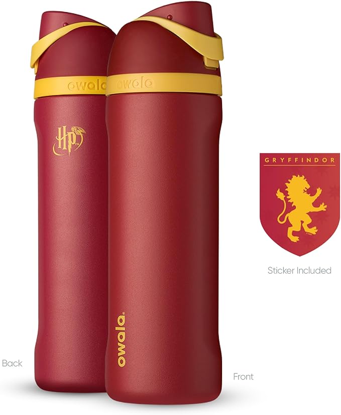 Owala Harry Potter FreeSip Insulated Stainless Steel Water Bottle with Straw, BPA-Free Sports Water Bottle, Great for Travel, 24 Oz, Gryffindor