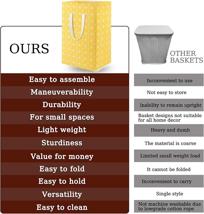 Waterproof Laundry Hamper Collapsible Laundry Basket Extended Cotton Handle Laundry Bag Large Clothes Storage Toy Organization for Bathroom Bedroom Laundryroom College Dorms