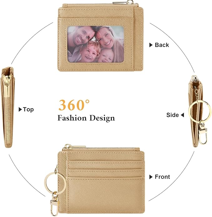 Sodsay Card Case Slim Front Pocket Wallet for Women Credit Card Holder with Keychain | Slim, Front Pocket, Credit Card Holder, with Keychain