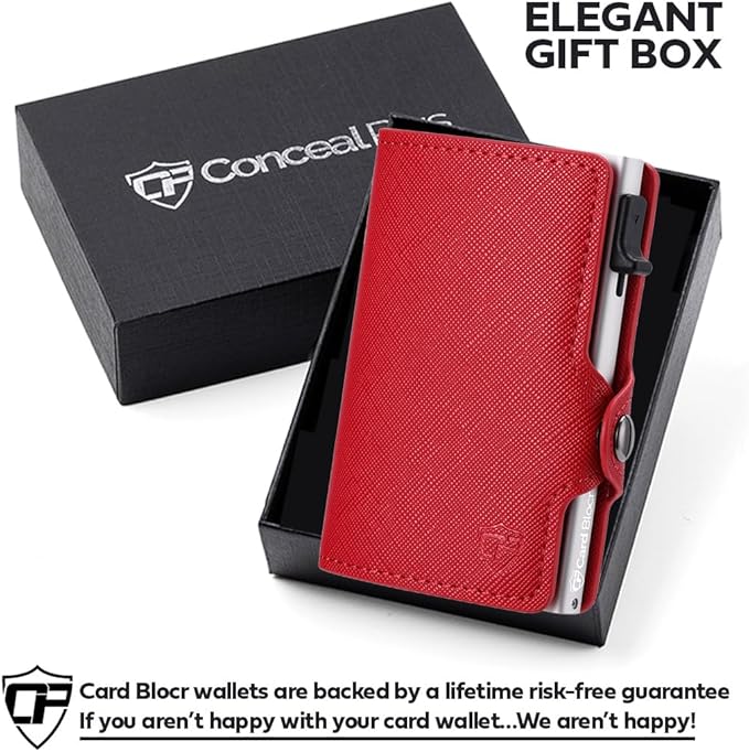 Conceal Plus Pop Up Wallet for Women – Slim Wallet for Small Purse & Crossbody Bag with Quick Card Access and RFID Blocking – Compact Card Holder (4-6 Card Capacity)