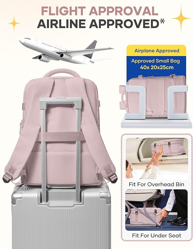 coofay Large Travel Backpack For Women Men Airline Approved Carry On Backpack Flight Approved Waterproof Sports Backpack Casual Daypack Hiking Backpack