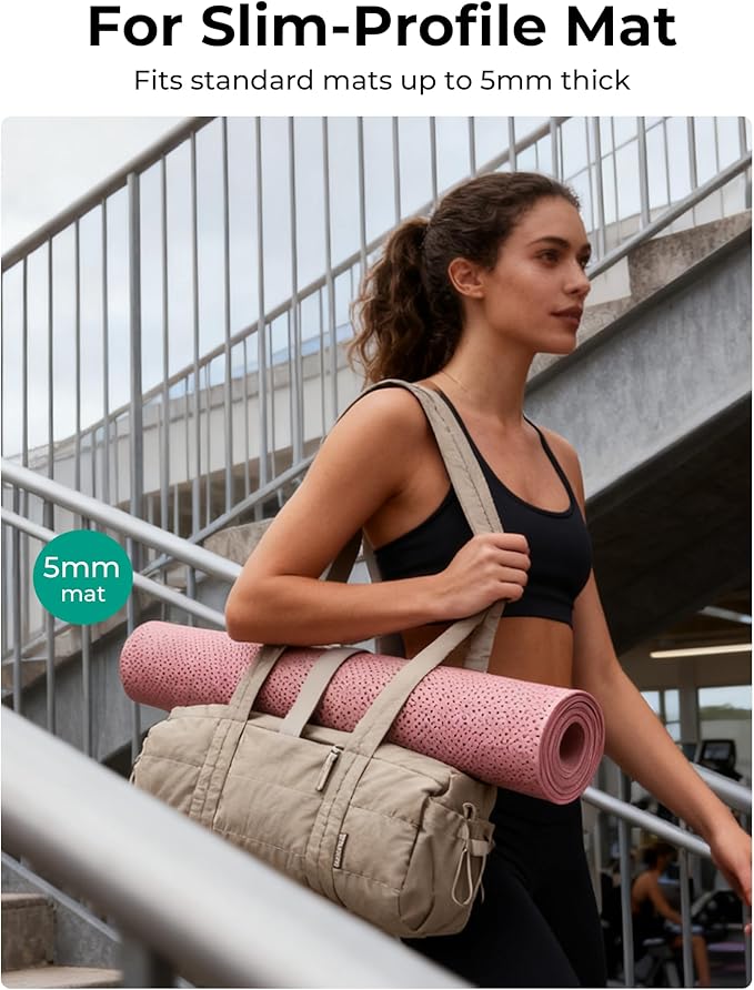 BAGSMART Reiki Gym Bag for Women, Mini/Medium Crossbody Bags for Women, 5L Dance Bag with Detachable Strap, 15L Yoga Mate Bag with Wet & Dry Pocket, Medium/Black