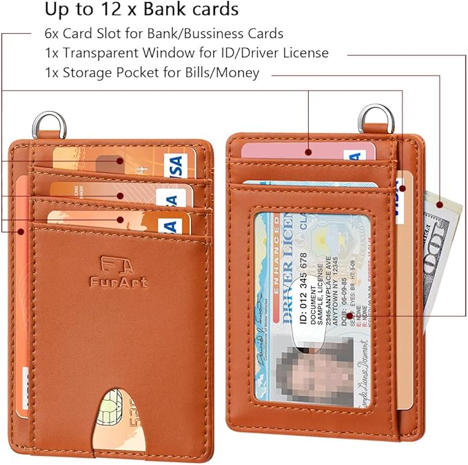 FurArt Slim Minimalist Wallet, Front Pocket Wallets, RFID Blocking, Credit Card Holder for Men