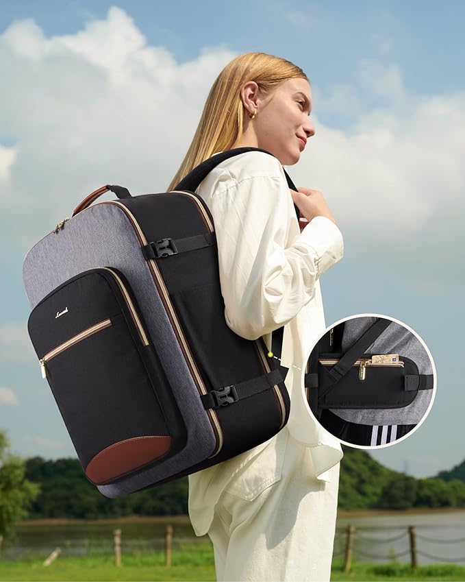 LOVEVOOK 56L Travel Backpack for Women & Men, Airline Approved Carry On Luggage with 3 Packing Cubes, TSA Overnight Bags, Waterproof Personal Item Bag, Weekender Essentials Backpacks fits 17" Laptop
