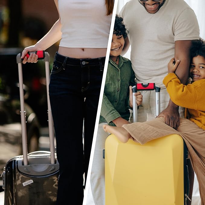 5 Pcs Neoprene Luggage Handle Wrap Handle Grip Luggage Tags Identifier Hollow Design for Push-Button, Bright Luggage Markers for Airport Travel Luggage Suitcase Trolley Case