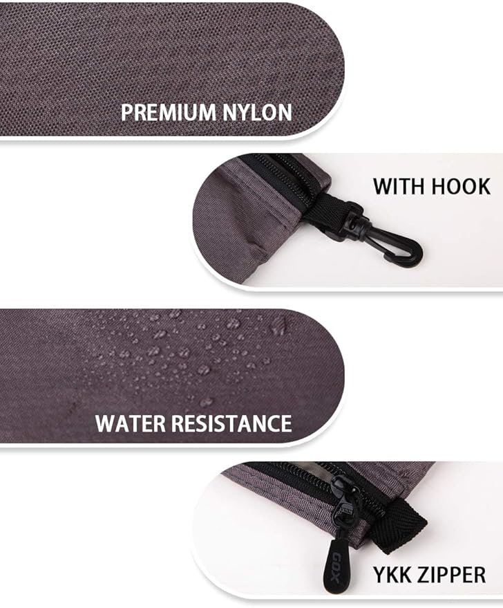 GOX Small Toiletry Bag for Men Bulk Cosmetic Bag Dopp Kit Carry On Zipper Pouch Organization Nylon Packing Sack Wate Repellent(Grey)