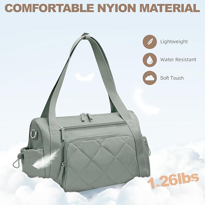 Gym Bag for Women, Duffle Weekender Bags for Travel, Lightweight Weekender Tote with Wet Pocket for Sports, Workout and Dance Green