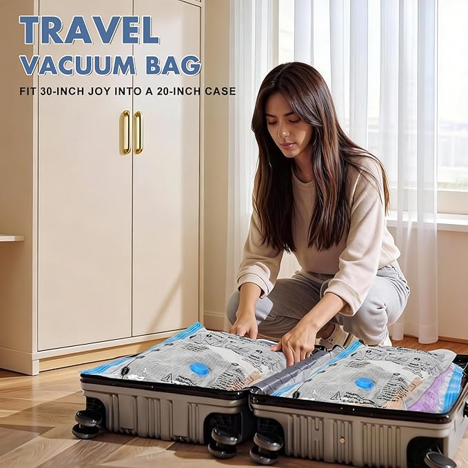 BoxLegend 20 Pack Travel Vacuum Storage Bags with Wireless USB Electric Pump (1200mAh) 4 Sizes for Luggage, Suitcase & Backpack Must-Have Travel Essentials Save 80% Space for Clothes & Packing