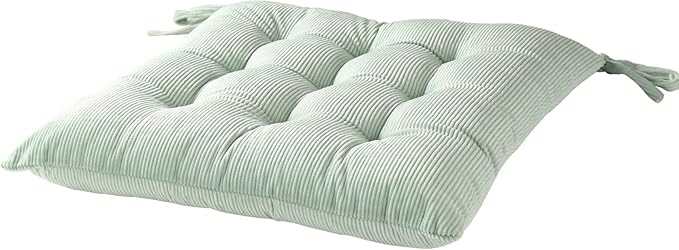 HLOVME Corduroy Chair Cushion with Ties Ultra Soft Warm Floor Cushion for Kids Reading Nook Comfortable Square Seat Cushion for Adult 15.7”x15.7” Set of 2, Green