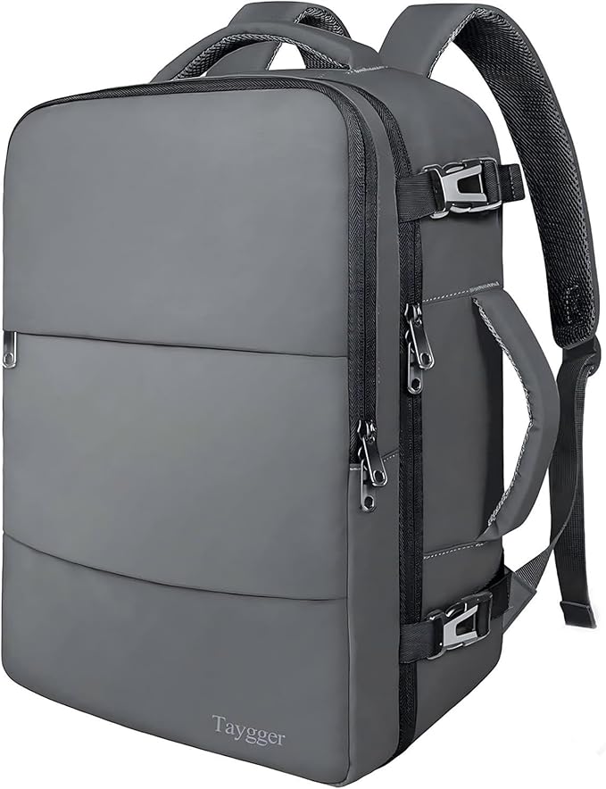 Taygeer Personal Item Backpack for Women, 35L Travel Backpack with Laptop Compartment & Water Bottle Pocket, Lightweight Work Back pack for Weekend Business Gym Hiking, Dark Grey