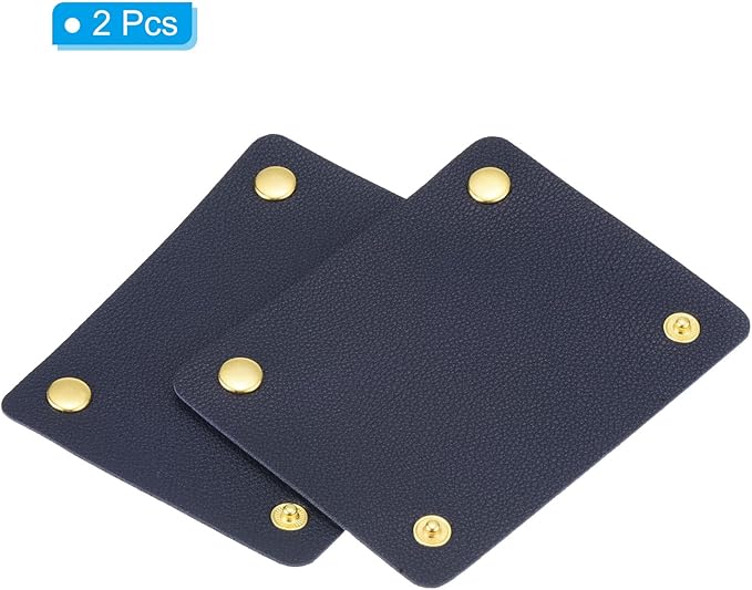 PATIKIL Luggage Handle Wrap, 2 Pack PU Handbag Grip Cover Protector Identifier with Clasp for Suitcase Grocery Shopping Bag, Navy Blue