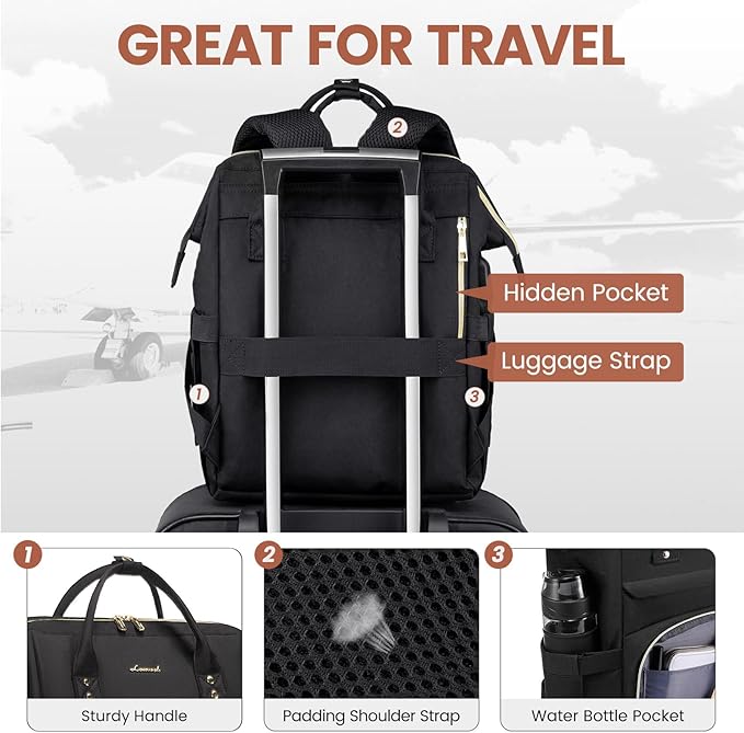 LOVEVOOK Laptop Backpack for Women 14 Inch, Teacher Nurse Work Bag Anti-Theft Travel Backpack with USB Charging Port for College Business Casual