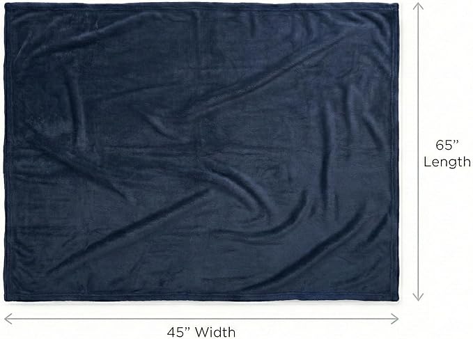 EverSnug Travel Blanket and Pillow - Premium Soft 2 in 1 Airplane Blanket with Soft Bag Pillowcase, Hand Luggage Sleeve and Backpack Clip (Navy Blue)