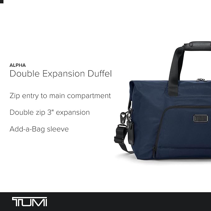 TUMI - Alpha Double Expansion Duffel - Business & Weekend Travel Duffel Bag - Designed for Durability & Functionality