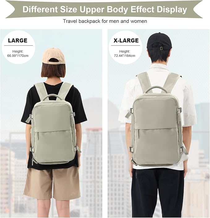 coowoz Black Travel Backpack For Women Men Airline Approved,Carry On Backpack,Large Hiking Backpack Waterproof Outdoor Sports Rucksack Casual Daypack Fit 15.6 Inch Laptop Backpack College Backpack