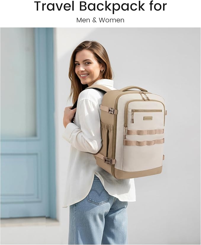LOVEVOOK 40L Travel Backpack for Women & Men, TSA Approved Carry On Backpack with 3 Packing Cubes, Waterproof Personal Item Bag Fits 17" Laptop, Weekender Essentials Overnight Backpack for Trip