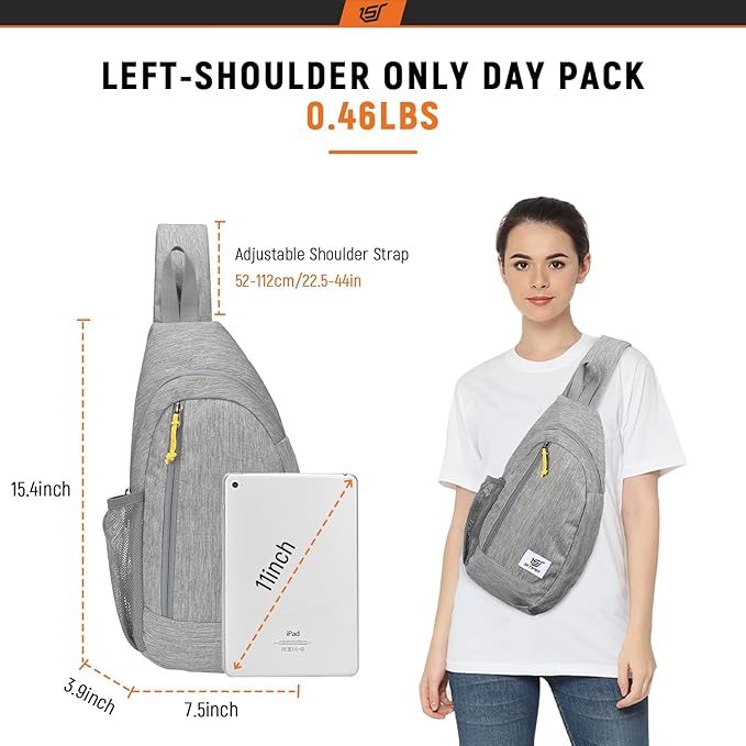 SKYSPER Sling Bag RFID Crossbody Sling Backpack Cross Body Shoulder Travel Bag Hiking Daypack for Women Men(Darkgrey)