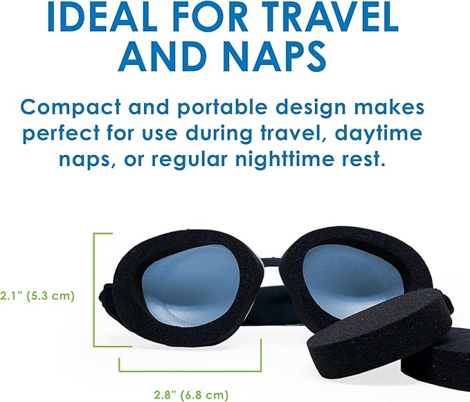 Eye Eco Tranquileyes Mini Sleep Eye Mask - Soothes Irritated Eyes and Shields from Light - Soft Eye Mask with Adjustable Straps for Rest and Sleep - Blue, Not One-Size-Fits-All