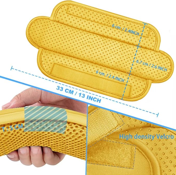 ZINZ 2-Pack Universal Shoulder Pad with Ultra thick Cushion for Bag Luggage Bag Crossbody, Plus Long & Anti-Slip & Breathable,Yellow-2Pack