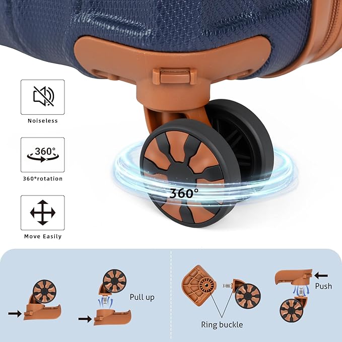 Luggage Sets 5 Piece，Suitcase with Spinner Wheels，ABS Hard Case Luggage，with TSA Lock Durable Travel Luggage，large capacity carry on luggage (20/24/28inch)