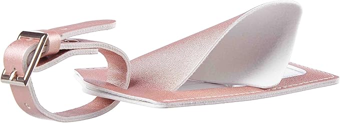 Travelambo Luggage Tags for Suitcases Faux Leather Privacy Protection 2 Pack Bag Tags Travel Accessories Essential, Rose Gold