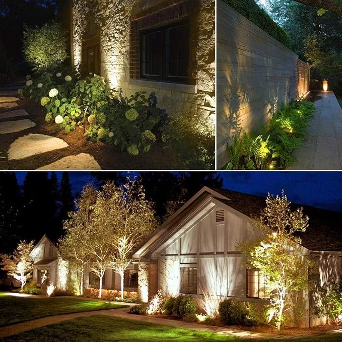SUNTHIN 6 Pack Outdoor Landscape Lights with Transformer, LED Spotlights | Low Voltage Yard Lighting, Extendable Landscape Ground Lights, IP65 Waterproof Outdoor Spot Lights for Garden, Trees & House
