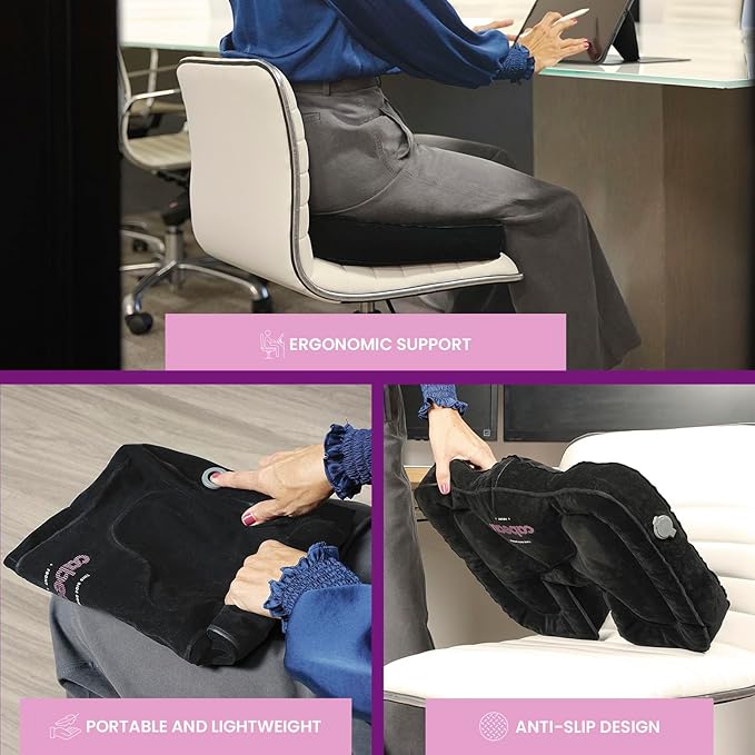 Cabeau Evolution Cushion Portable & Lightweight Inflatable Seat Cushion - Ideal for Office Chairs, School Bleachers, Stadium Seats, and Wheelchairs - Comfort on The Go (Pack of 2)