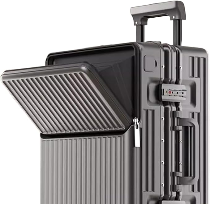 Carry on suitcase Zipperless Luggage,Polycarbonate Aluminum Hard Shell, Expandable Carry-On Suitcase with Spinner Wheels, 20 Inch Cabin