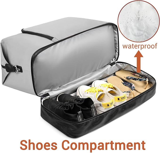 Travel Weekender Bag for Women, 21" Overnight Bag with Shoe Compartment 50L Large Travel Duffel Bag Carry On Tote for Weekend, Overnight, Business Trips, Water Resistant