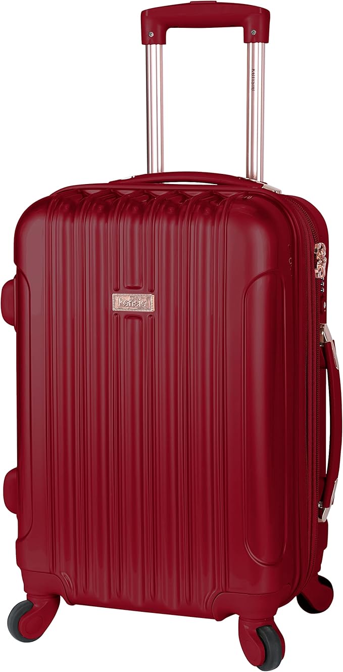 kensie Women's Alma Hardside Spinner Luggage,Expandable, Japanese Carmine Red, 3 Piece Set (20/24/28)