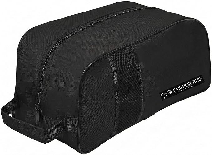 Waterproof Sports Boot/Shoe/Travel Bag for Football Cricket Rugby Golf Toiletry Gym for Boy/Girl Men/Women (Black)