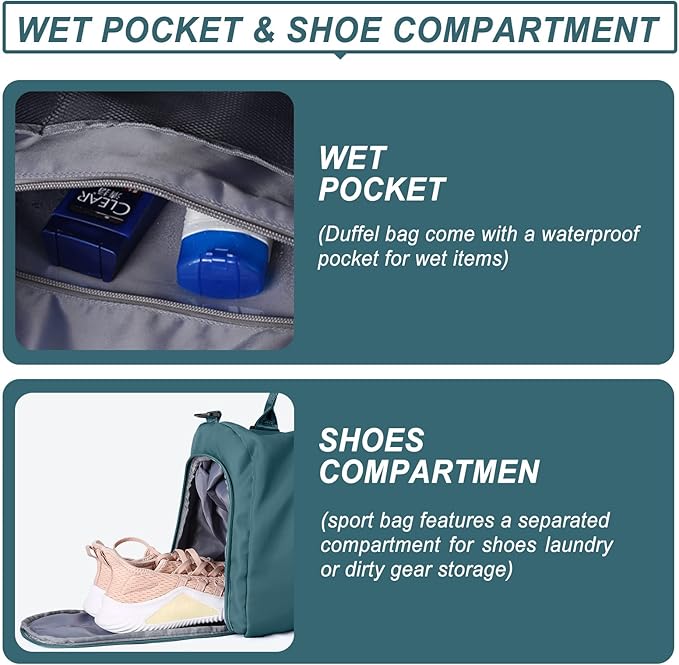 Weekender Duffel Bags for Women Men, Travel Totes Bag for Airplane, Cute Sports Gym Dance Overnight Luggage Bag with Wet Pocket Shoe Compartment, Carry On Hospital Bag for Labor and Delivery