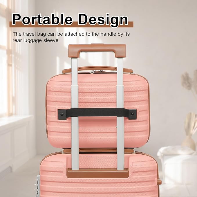 Joyway Luggage Set 7 Piece Suitcase Sets with Spinner Wheel,Hardside Expandable Travel Laggage with TSA Lock(18/20/24/28 Pink)