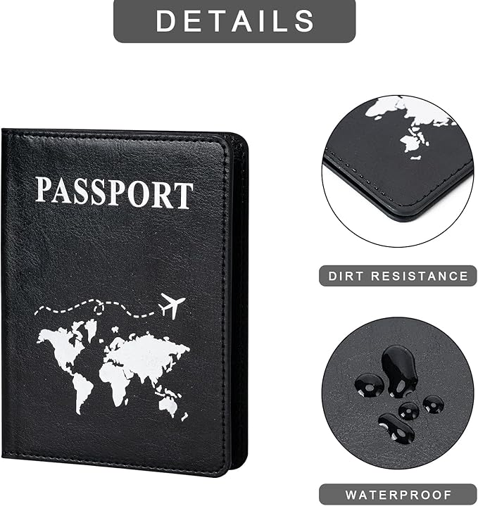 Honmein 2 Pcs Passport holders，Ultra Slim passport wallet，PU Leather Passport Cover for Women and Men…