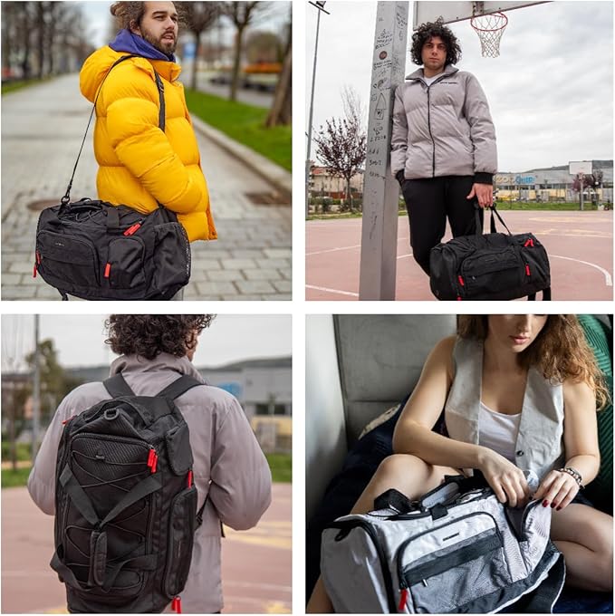 BAGSMART Gym Bag for Women & Men, Sports Travel Duffel Backpack with Shoe Compartment Laptop Compartment, Water Resistant Carry On Weekender Bag for Airplane