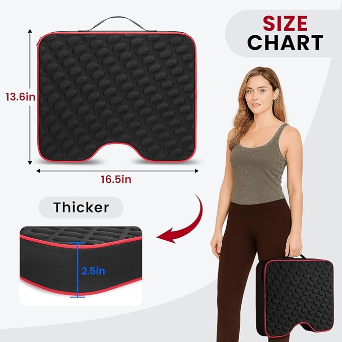 Stadium Seat Cushions - Portable Bleacher Cushions with 2.5" Extra Thick High-Density Foam and Massage Dots, Fashion Outdoor Seat Cushions for Sports Events, Travel, Camping, Chairs - 3 Pack