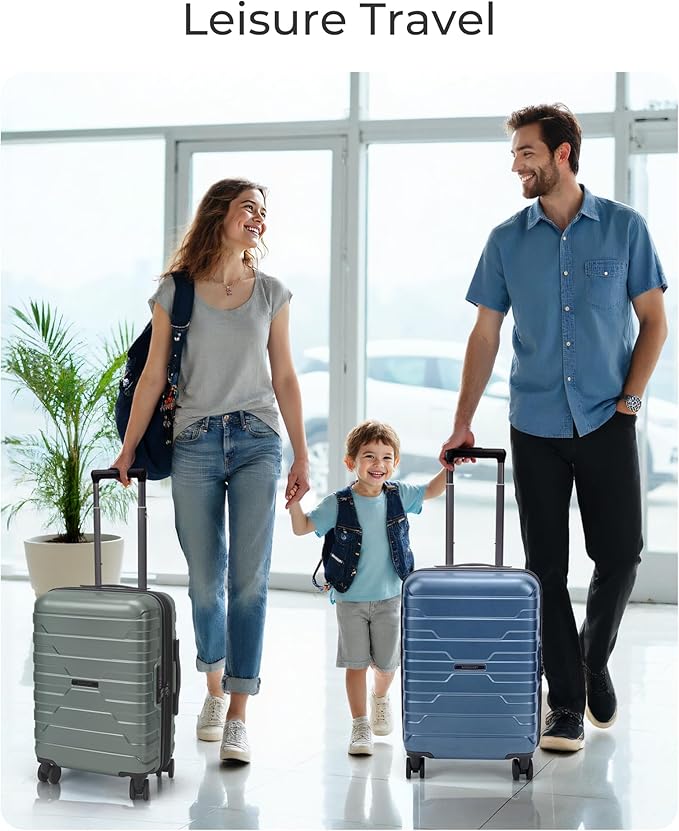 BAGSMART Carry On Luggage 22x14x9 Airline Approved with Spinner Wheels,Lightweight 20 Inch Luggage with TSA Lock,Expandable Hard Shell Carry On Suitcases for Men Women,Gray