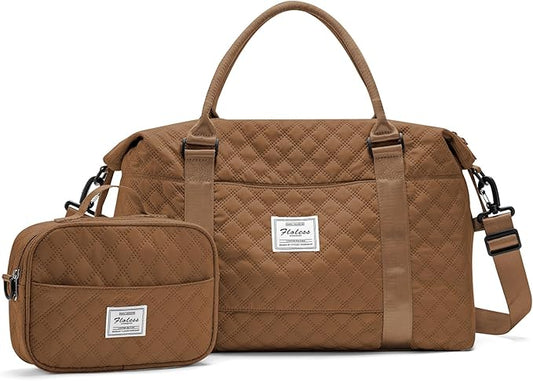 HYC00 Travel Duffel Bag,Carry-on Overnight Weekender Bags for Women,Sports Tote Gym Bag with Wet Pocket