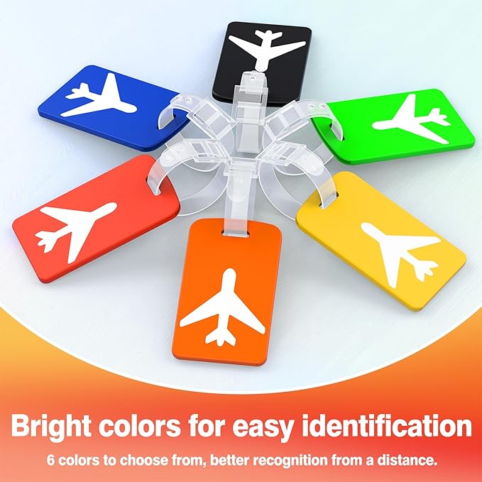 2 Pack Silicone Luggage Tag with Name ID Card Perfect to Quickly Spot Luggage Suitcase, TSA Approved, Luggage Identifiers for Suitcases and Bags, Privacy Protection Travel Suitcase Tags
