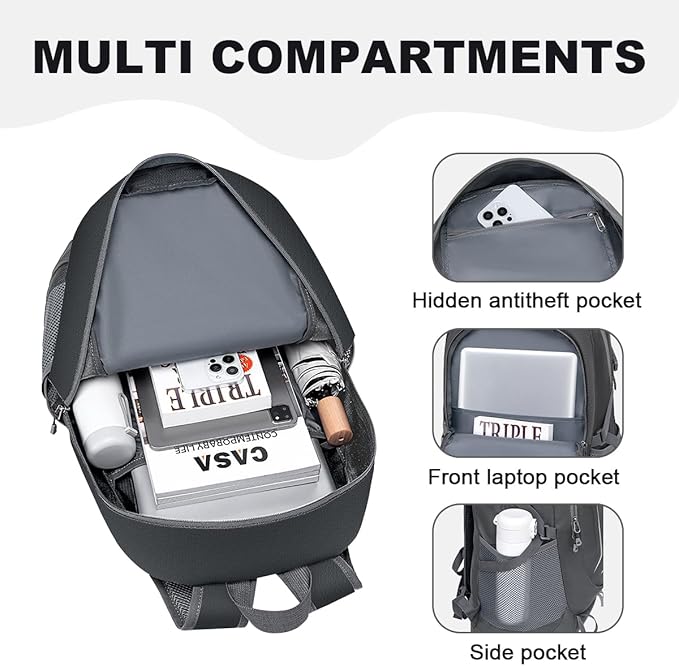 MIYCOO Backpack - Ultra Lightweight Packable Backpack for Travel Camping, Hiking Back Pack Waterproof Foldable Daypack for Men Women Grey