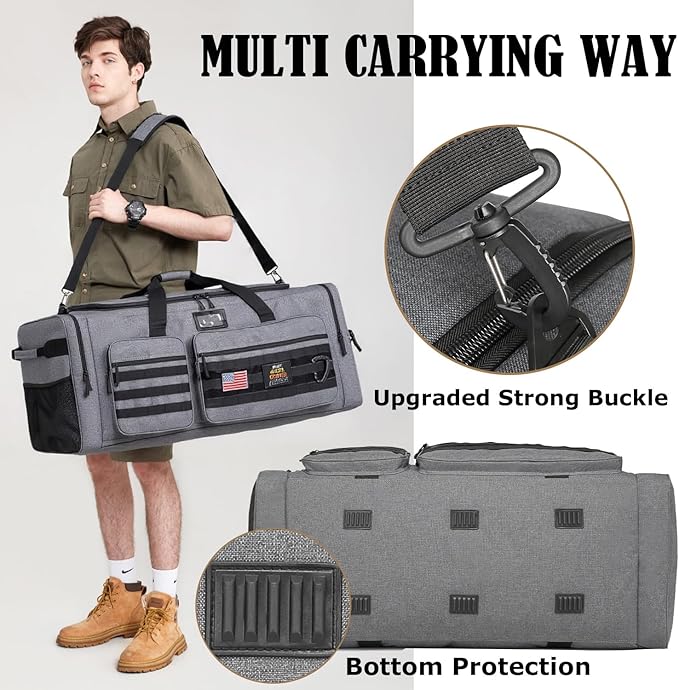 Extra Large Duffle Bag for Men, Heavy Duty Duffle Bag for Travel, Large Sports Gym Equipment Bag for Hockey Football Soccer Baseball Basketball & Team training
