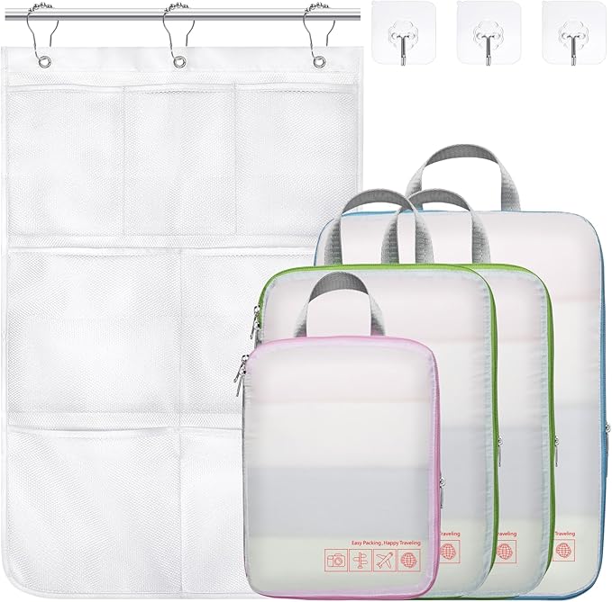 Cambond Compression Packing Cubes for Travel - Lightweight Expandable Travel Bags Luggage Organizers Travel Essentials Compression Cubes for Travel Space Saver for Carry on Suitcases Organizer