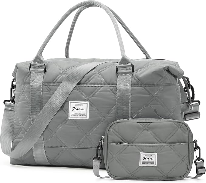 HYC00 Travel Duffel Bag,Carry-on Overnight Weekender Bags for Women,Sports Tote Gym Bag with Wet Pocket